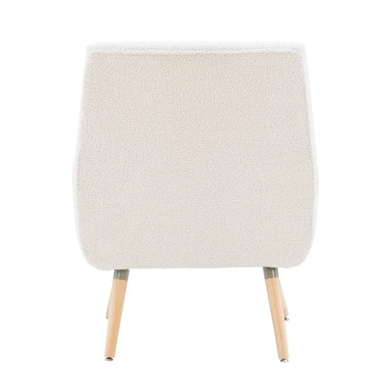 Fauteuil d'appoint Arlo blanc en fausse fourrure sherpa
