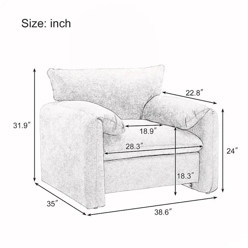 Fauteuil d'appoint surdimensionné
