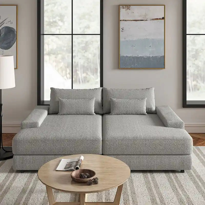 Canapé Conradus Modern surdimensionné 57 pouces à accoudoirs carrés profonds par HULALA HOME