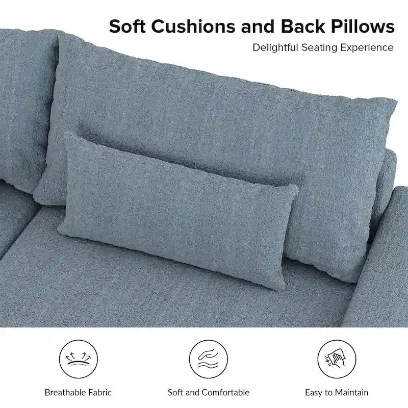 Canapé Conradus Modern surdimensionné 57 pouces à accoudoirs carrés profonds par HULALA HOME