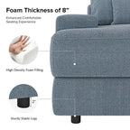 Canapé Conradus Modern surdimensionné 57 pouces à accoudoirs carrés profonds par HULALA HOME