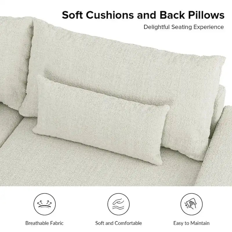 Canapé Conradus Modern surdimensionné 57 pouces à accoudoirs carrés profonds par HULALA HOME