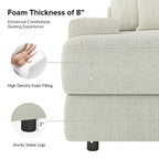 Canapé Conradus Modern surdimensionné 57 pouces à accoudoirs carrés profonds par HULALA HOME