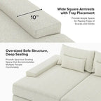 Canapé Conradus Modern surdimensionné 57 pouces à accoudoirs carrés profonds par HULALA HOME