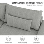 Canapé Conradus Modern surdimensionné 57 pouces à accoudoirs carrés profonds par HULALA HOME