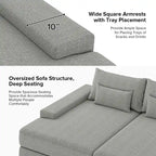 Canapé Conradus Modern surdimensionné 57 pouces à accoudoirs carrés profonds par HULALA HOME