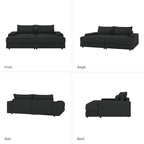 Canapé Conradus Modern surdimensionné 57 pouces à accoudoirs carrés profonds par HULALA HOME