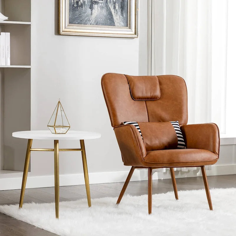 Fauteuils d'appoint à oreilles en similicuir Hausfame pour salon