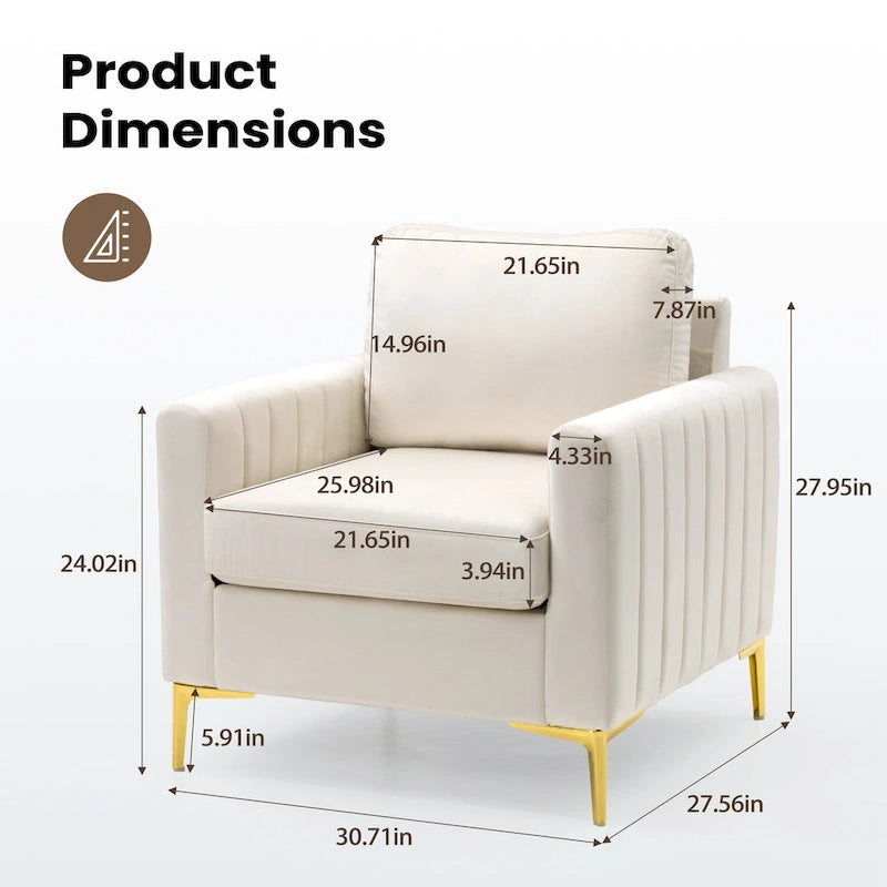 Fauteuil club avec fauteuil d'appoint rembourré moderne Pellebant