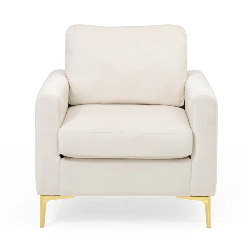 Fauteuil club avec fauteuil d'appoint rembourré moderne Pellebant