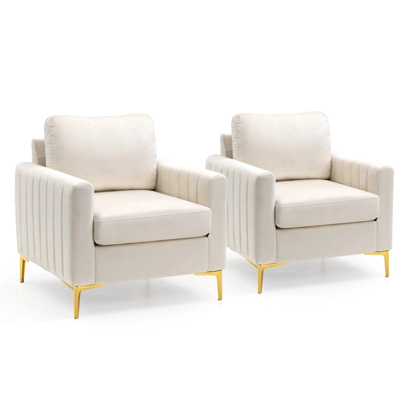 Fauteuil club avec fauteuil d'appoint rembourré moderne Pellebant