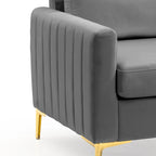 Fauteuil club avec fauteuil d'appoint rembourré moderne Pellebant