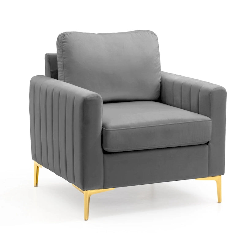 Fauteuil club avec fauteuil d'appoint rembourré moderne Pellebant