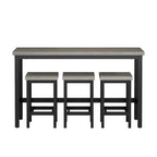 Ensemble table et chaises de salle à manger extra longues avec 3 tabourets style pub