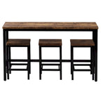 Ensemble table et chaises de salle à manger extra longues avec 3 tabourets style pub