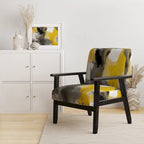 Fauteuil d'appoint capitonné Designart jaune moutarde et gris vif II et fauteuil moderne et contemporain