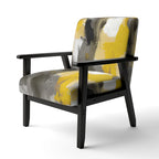 Fauteuil d'appoint capitonné Designart jaune moutarde et gris vif II et fauteuil moderne et contemporain