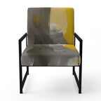 Fauteuil d'appoint capitonné Designart jaune moutarde et gris vif II et fauteuil moderne et contemporain