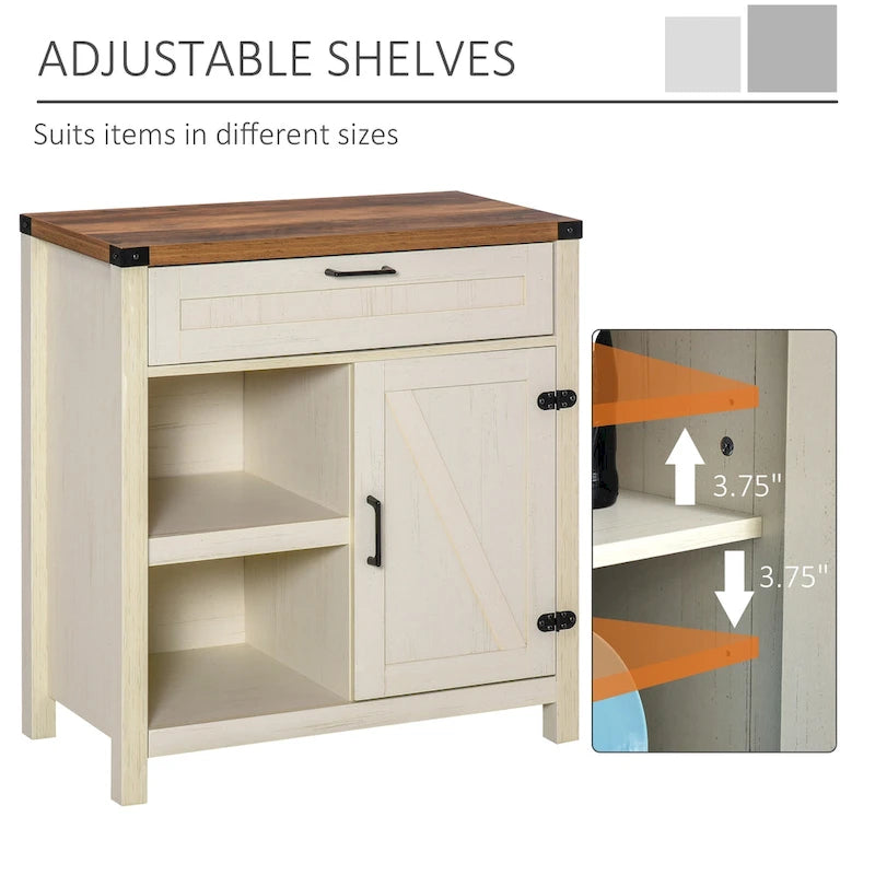 Buffet/meuble de rangement rustique HOMCOM style grange/style ferme moderne pour cuisine et salle à manger