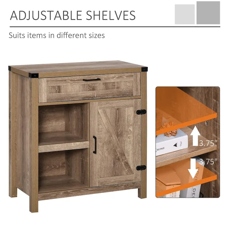 Buffet/meuble de rangement rustique HOMCOM style grange/style ferme moderne pour cuisine et salle à manger