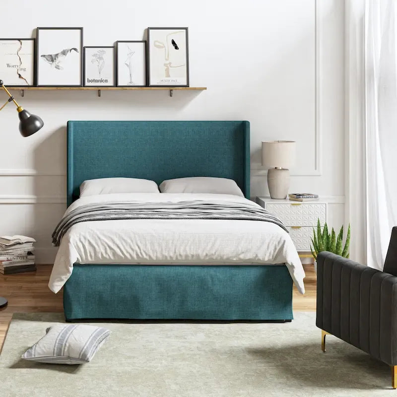 Housse de lit Louise traditionnelle lavable, capitonnée en métal, par HULALA HOME