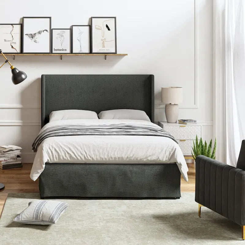 Housse de lit Louise traditionnelle lavable, capitonnée en métal, par HULALA HOME