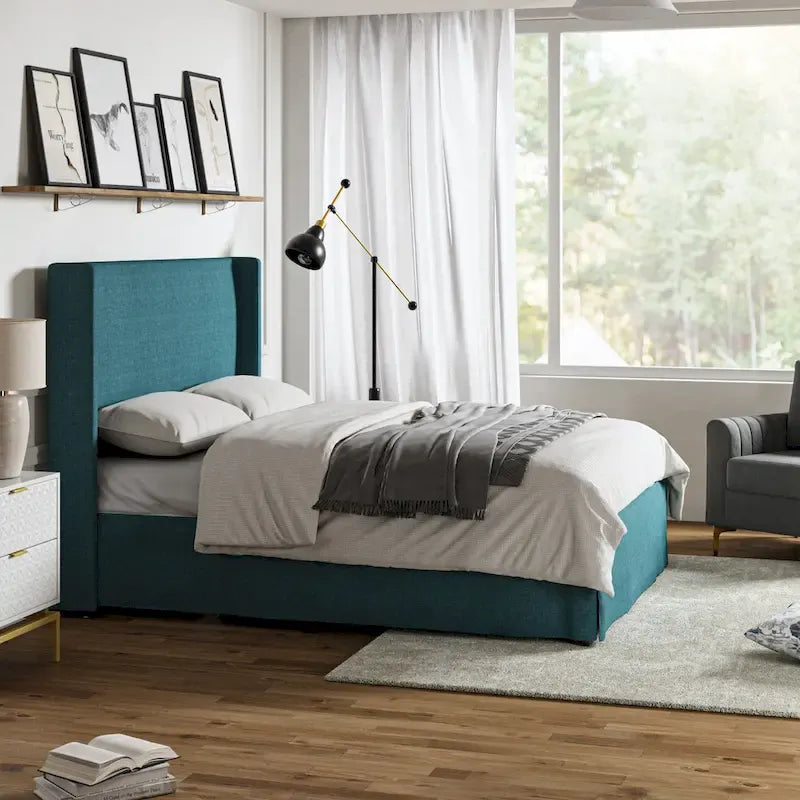 Housse de lit Louise traditionnelle lavable, capitonnée en métal, par HULALA HOME