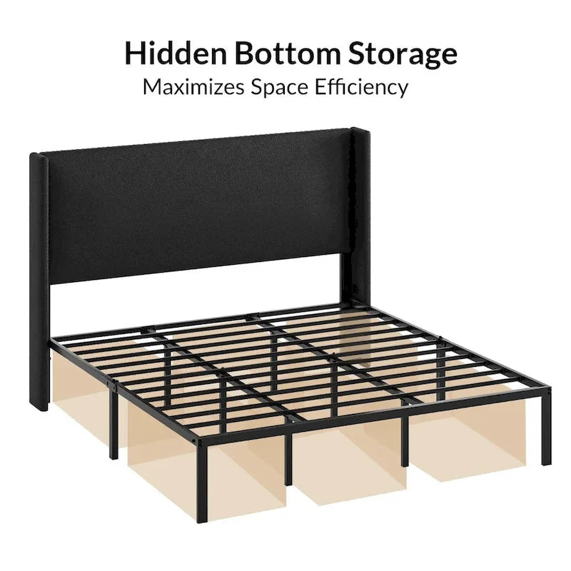 Housse de lit Louise traditionnelle lavable, capitonnée en métal, par HULALA HOME