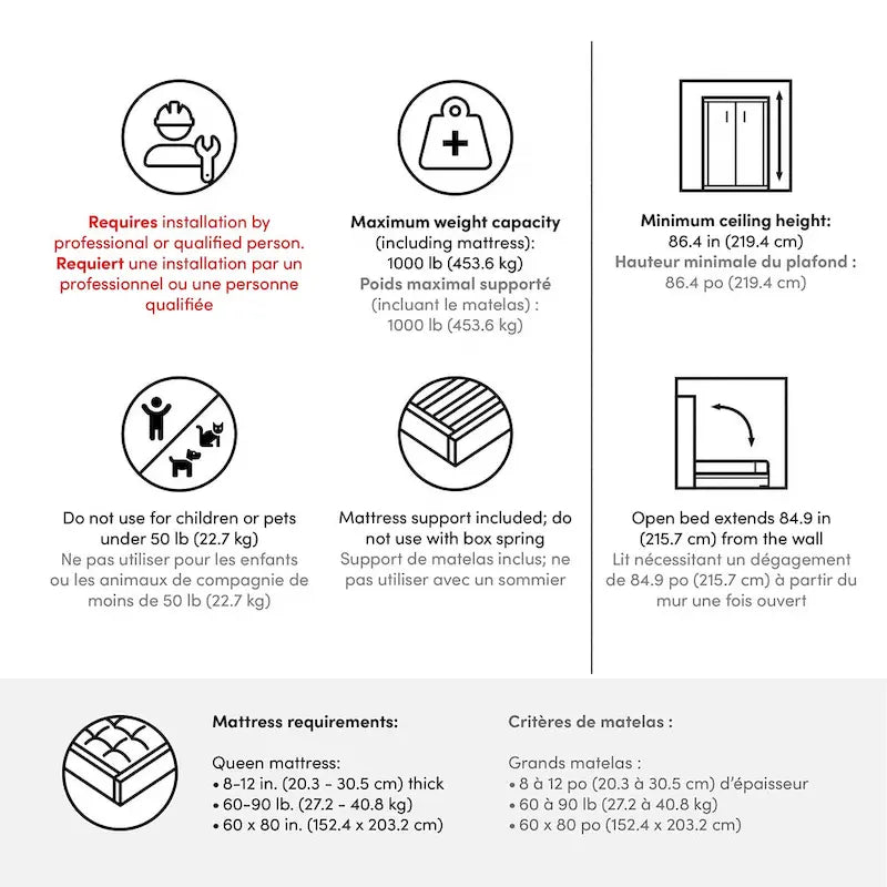 Lit escamotable Orion 67W Queen de Bestar