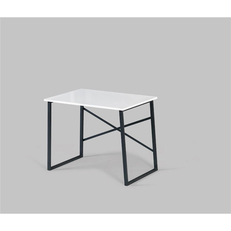 Bureau d'ordinateur rectangulaire de 89 cm (35 pouces) avec structure en métal, style moderne, idéal pour le salon, la chambre ou le bureau.