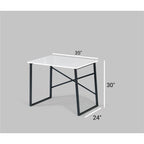 Bureau d'ordinateur rectangulaire de 89 cm (35 pouces) avec structure en métal, style moderne, idéal pour le salon, la chambre ou le bureau.