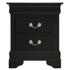 Table de chevet traditionnelle Louis Philippe à 2 tiroirs en bois