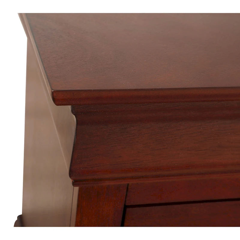 Table de chevet traditionnelle Louis Philippe à 2 tiroirs en bois