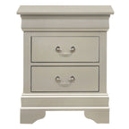 Table de chevet traditionnelle Louis Philippe à 2 tiroirs en bois