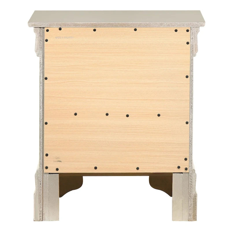 Table de chevet traditionnelle Louis Philippe à 2 tiroirs en bois