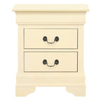 Table de chevet traditionnelle Louis Philippe à 2 tiroirs en bois