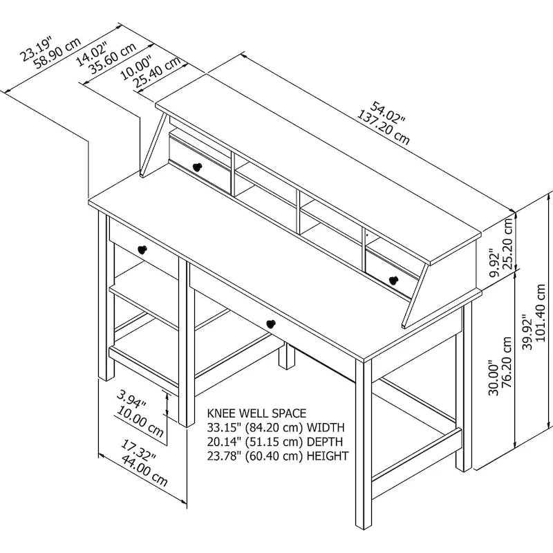 Bureau d'ordinateur Mayfield 54W avec organiseur de bureau par Bush Furniture