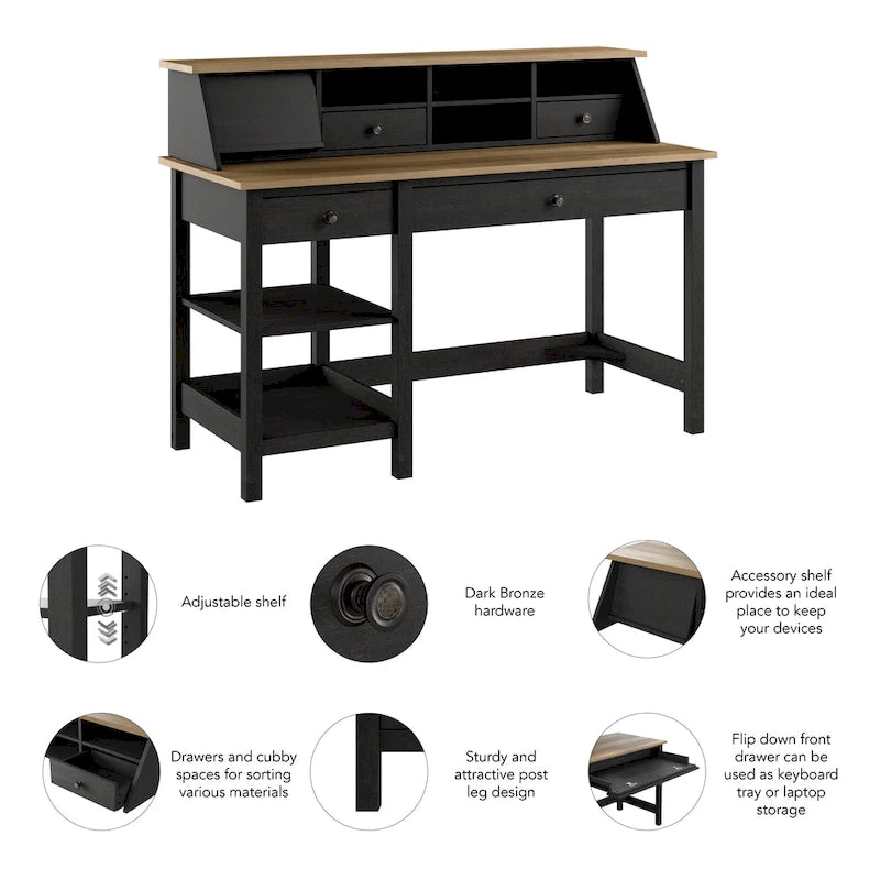 Bureau d'ordinateur Mayfield 54W avec organiseur de bureau par Bush Furniture