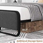 Cadre de lit avec tête et pied de lit rembourrés