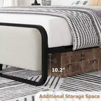 Cadre de lit avec tête et pied de lit rembourrés