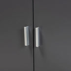 Bureau de rangement Jaeger bicolore en bois brun et gris foncé avec étagères