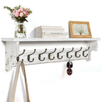 Porte-manteau mural 35,8 cm avec étagère de rangement et crochets métalliques - 35,8 cm (L) x 4,6 cm (P) x 7,8 cm (H)