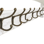 Porte-manteau mural 35,8 cm avec étagère de rangement et crochets métalliques - 35,8 cm (L) x 4,6 cm (P) x 7,8 cm (H)