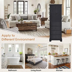 Armoire de rangement en bois à 2 portes et 4 tiroirs, étagère réglable