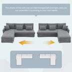 [VIDÉO fournie][Nouveau] Canapé d'angle moderne en velours côtelé 87*61 avec méridienne réversible, canapé d'angle rembourré 4 places pour intérieur, Co