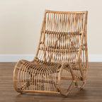 Fauteuil lounge Genera moderne bohème en rotin naturel