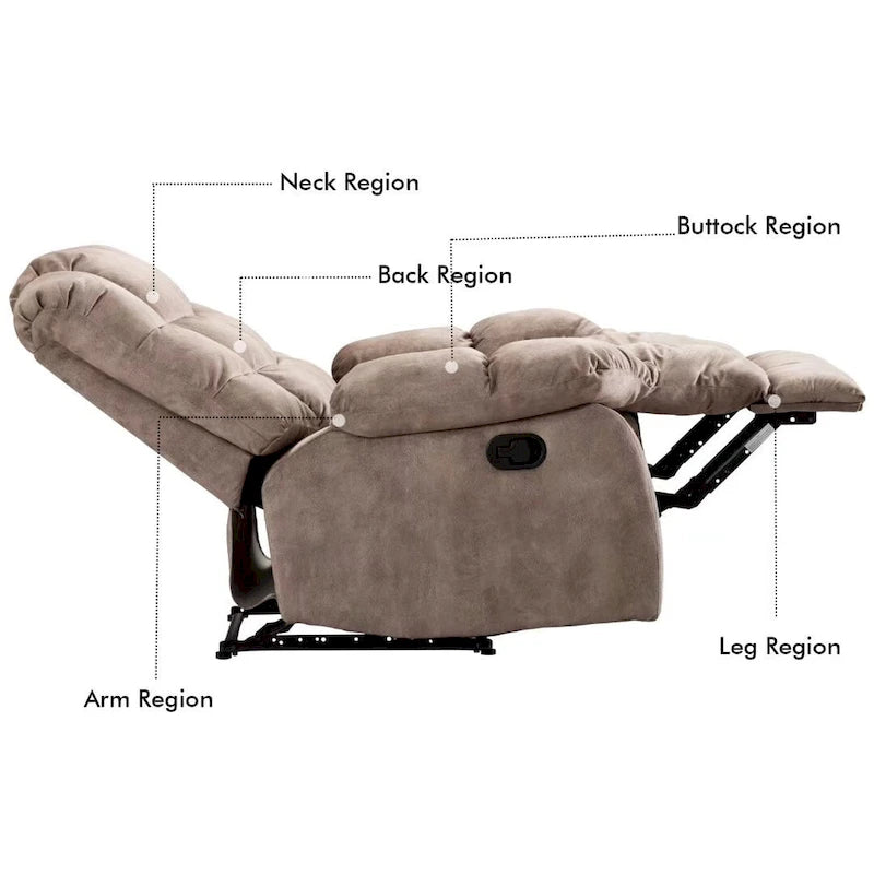 Fauteuil inclinable ergonomique manuel rembourré