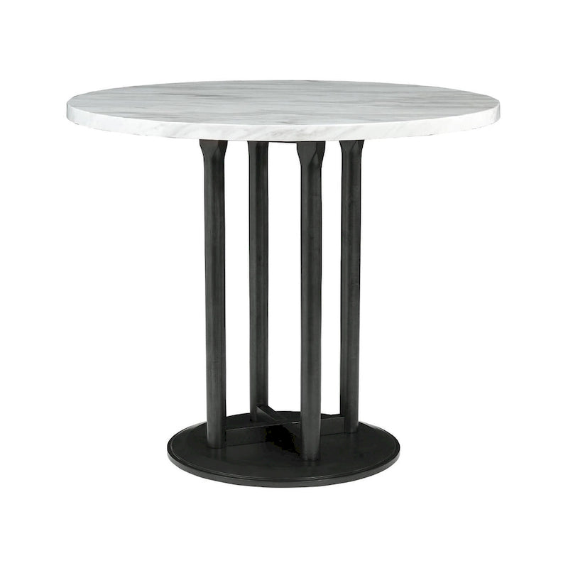 Table de comptoir ronde Centiar blanche/noire