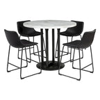 Table de comptoir ronde Centiar blanche/noire