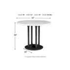 Table de comptoir ronde Centiar blanche/noire